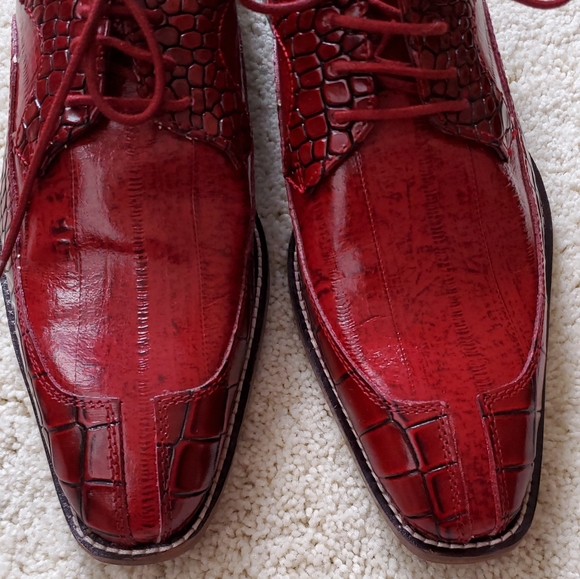 Stacy Adams Red Rolando Wingtip Oxfords - Picture 3 of 9
